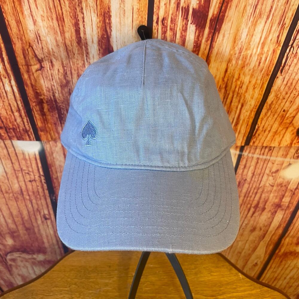 NWT Kate Spade Cosmic Zen Linen Baseball Hat Cap Women's Nordstrom Blue Chambray